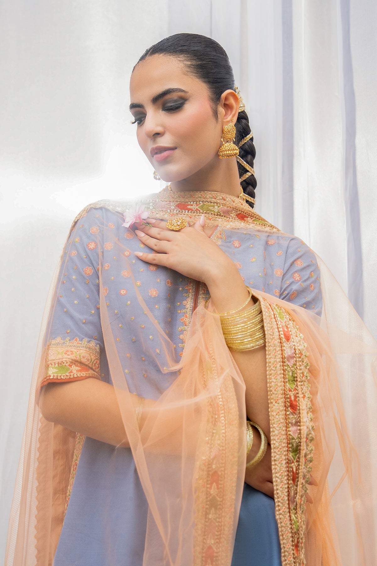 Charizma | Festive Pret | 3-PC Embroidered Raw Silk CMA-6-387, image 2