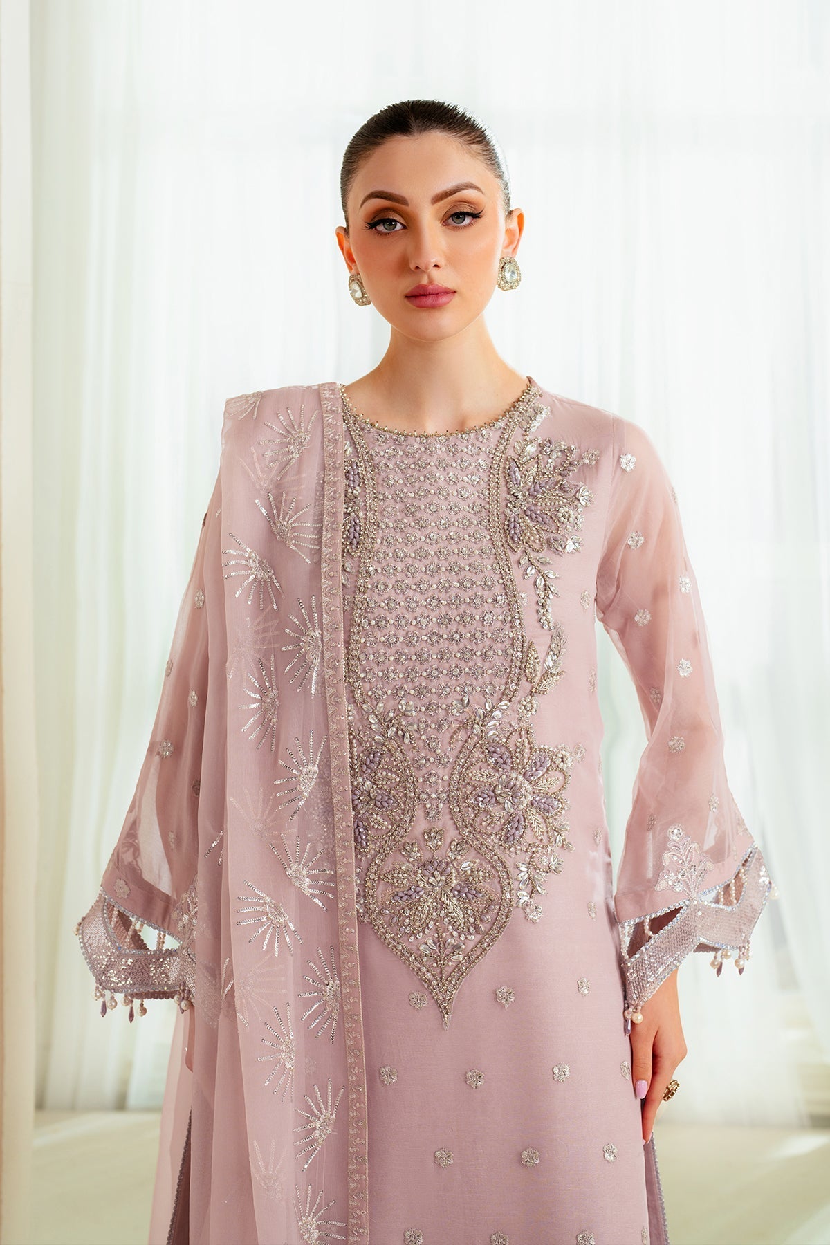 Alizeh | Aymal Chiffon | AF-BHM-4045-Sira -  Alizeh Ladies Clothes - Original Designer Dress - House of Maryam