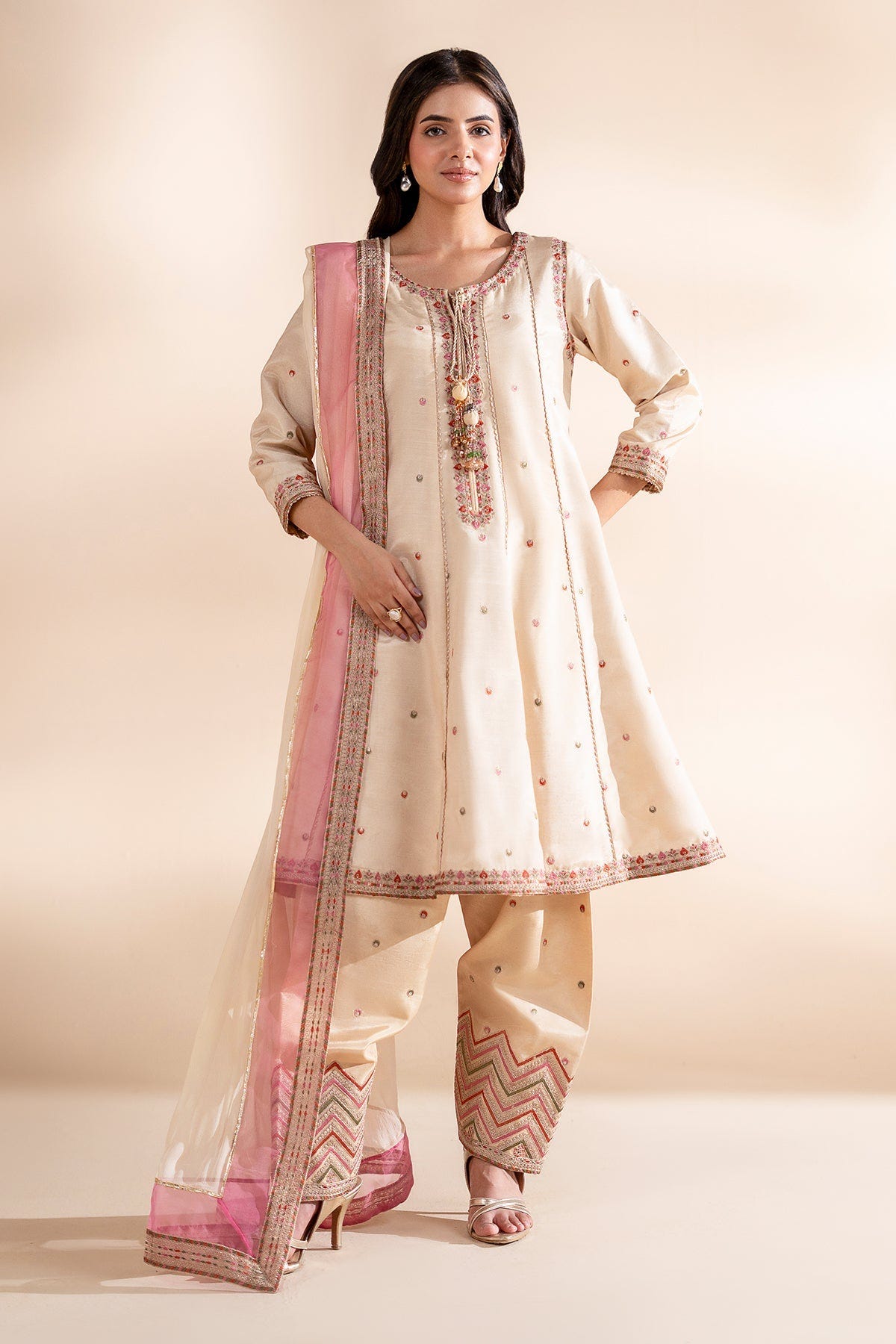 Charizma | Festive Pret | 3-PC Embroidered Silk CMA-6-390