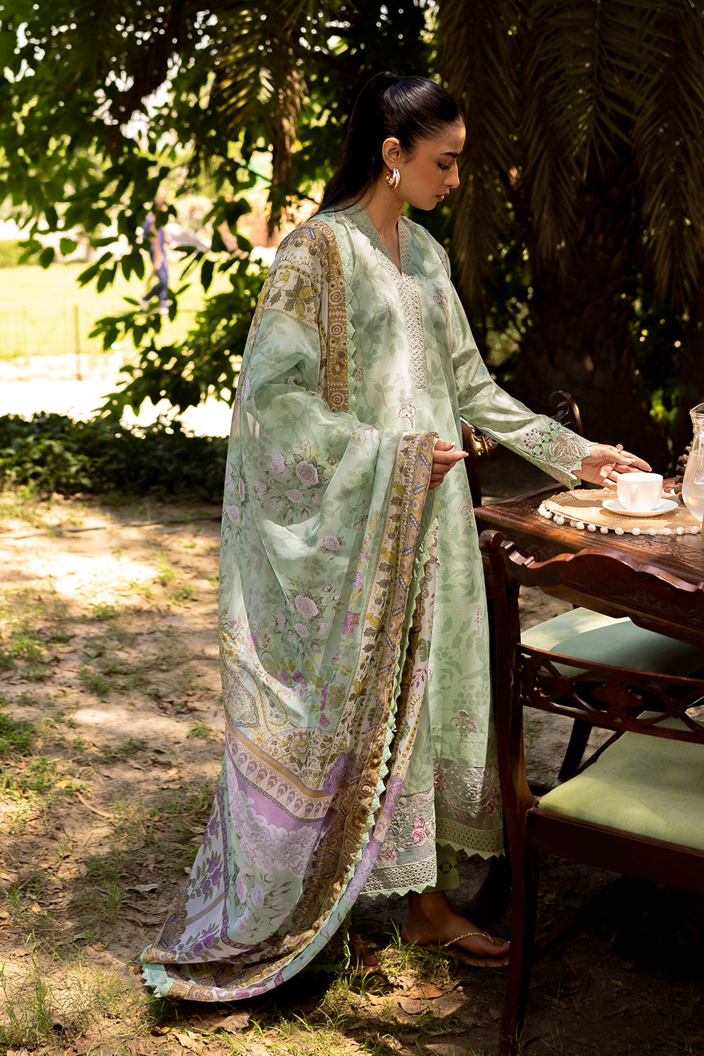 Neeshay | Summer Lines Printkari | SAGE BRUSH -  Neeshay Luxury - Original Designer Dress - House of Maryam