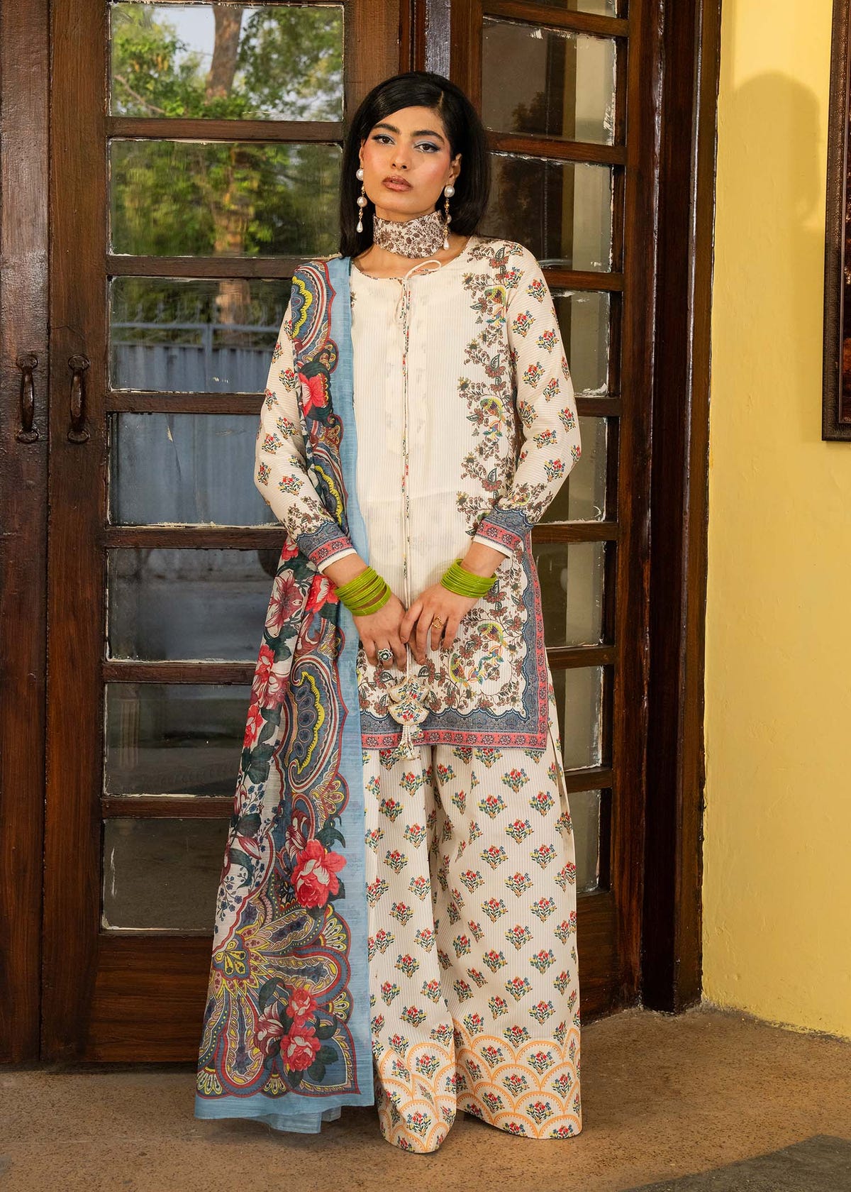 Maria Osama Khan | Retro Lawn 25 | Jasmine -  Maria Osama Khan Ladies Clothes - Original Designer Dress - House of Maryam