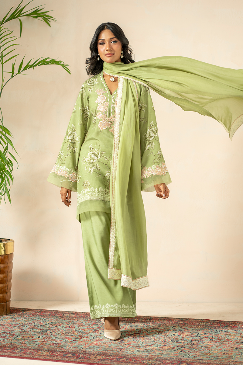 Shamaeel Ansari | Heritage Mist | Olive Bloom-1
