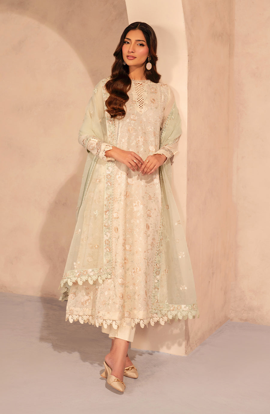 Zarif | Summer Lawn 25 |UNST-LWN-01 DAHEER -  Zarif Ladies Clothes - Original Designer Dress - House of Maryam