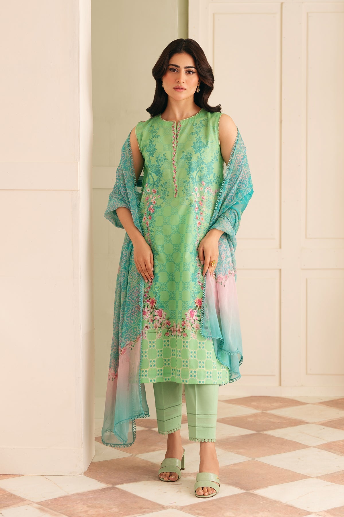 Sahar | Selene 25 | Seafoam Garden -  Sahar Ladies Clothes - Original Designer Dress - House of Maryam