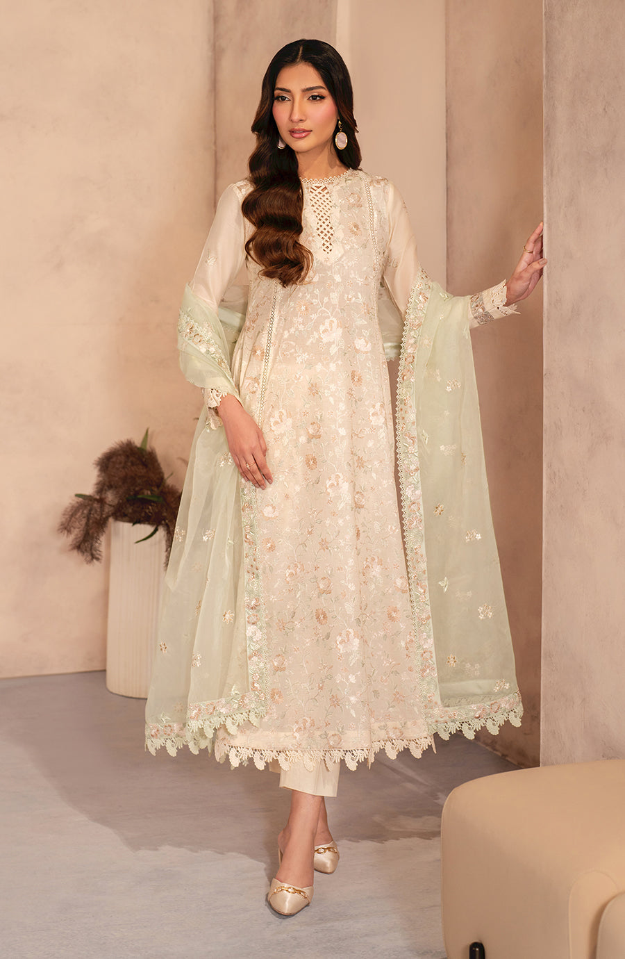 Zarif | Summer Lawn 25 |UNST-LWN-01 DAHEER -  Zarif Ladies Clothes - Original Designer Dress - House of Maryam