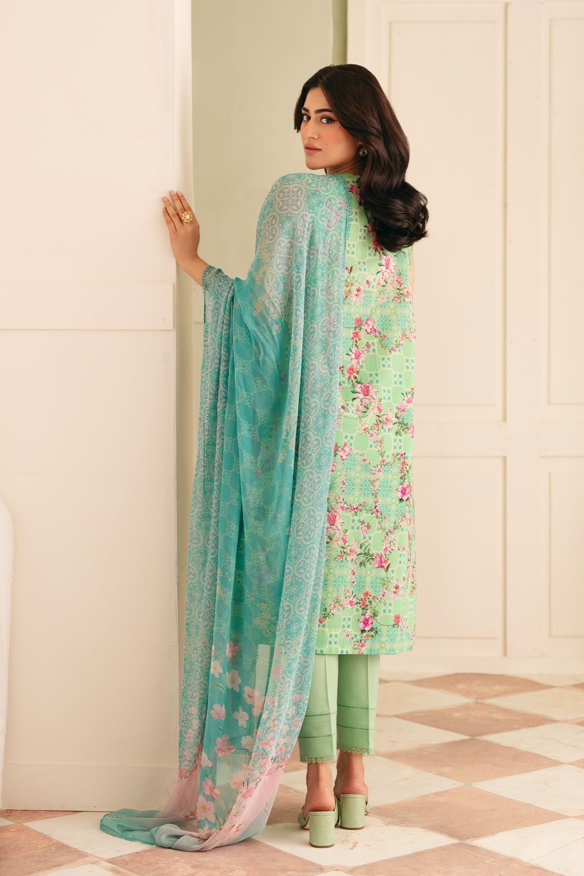 Sahar | Selene 25 | Seafoam Garden -  Sahar Ladies Clothes - Original Designer Dress - House of Maryam