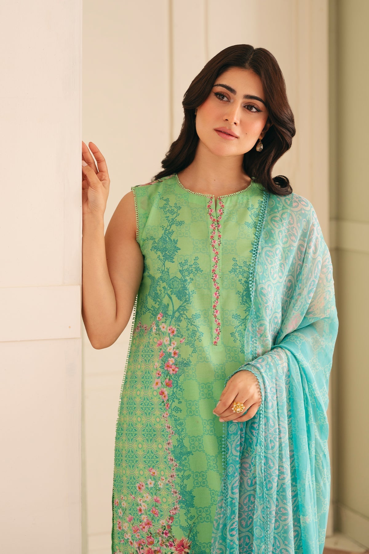 Sahar | Selene 25 | Seafoam Garden -  Sahar Ladies Clothes - Original Designer Dress - House of Maryam