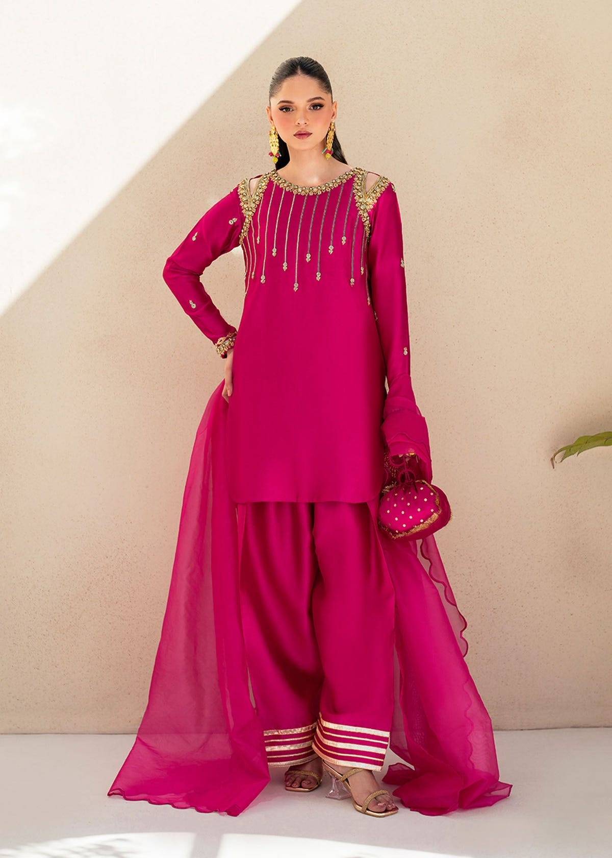 Dastoor | Maahi Luxury Pret 25 | Fuchsia Rose -  Dastoor Ladies Clothes - Original Designer Dress - House of Maryam