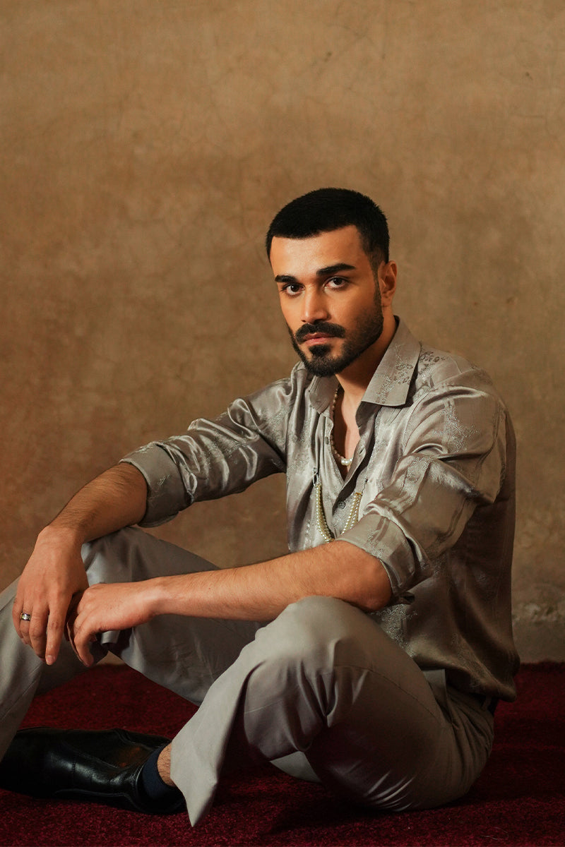 Republic By Omar Farooq | Bandhgala Suit | "Jafar" Shirt -  Republic by Omar Farooq Bandhgala Suit - Original Designer Dress - House of Maryam