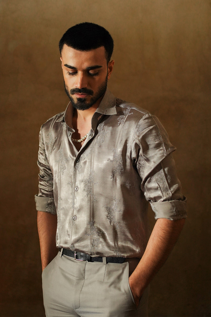 Republic By Omar Farooq | Bandhgala Suit | "Jafar" Shirt -  Republic by Omar Farooq Bandhgala Suit - Original Designer Dress - House of Maryam