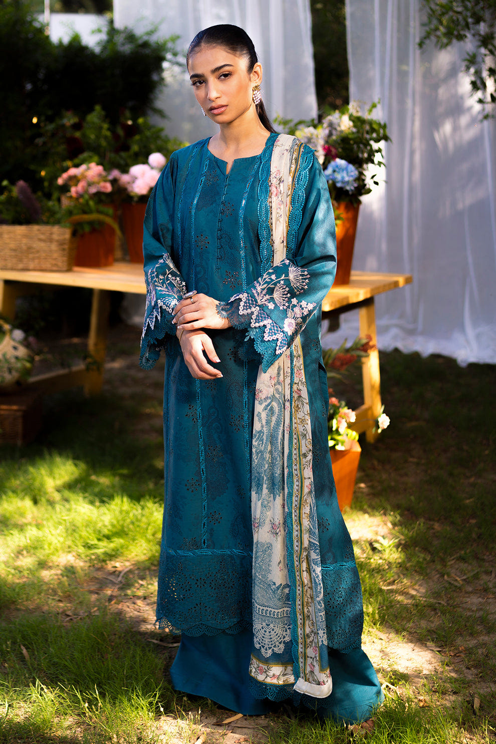 Neeshay | Summer Lines Printkari | LAGOON -  Neeshay Luxury - Original Designer Dress - House of Maryam