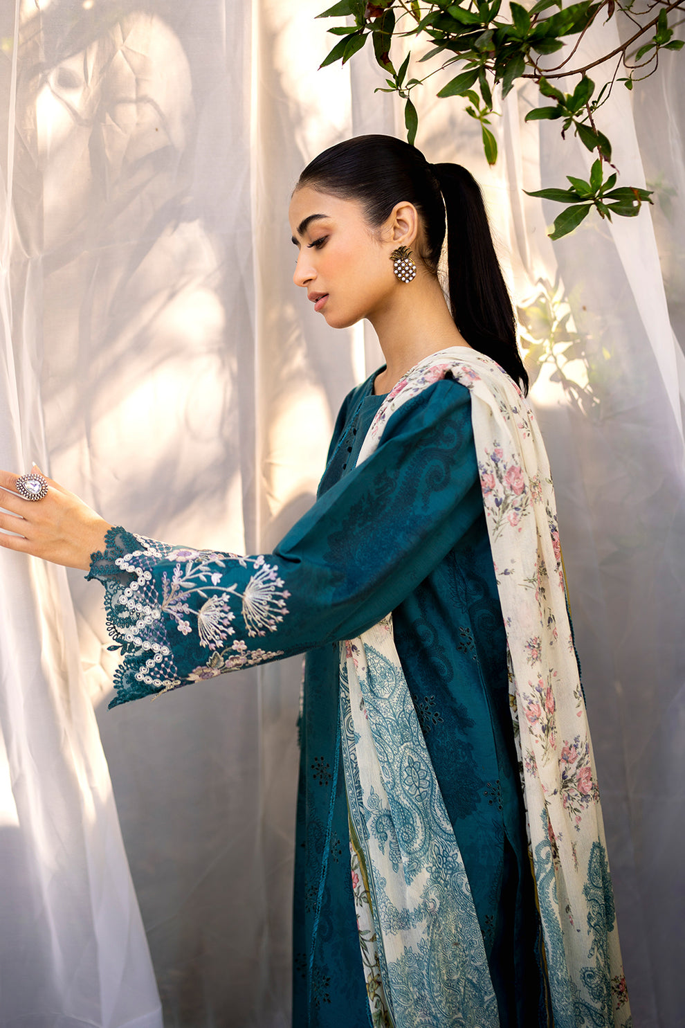 Neeshay | Summer Lines Printkari | LAGOON by Designer Neeshay - House of Maryam - Pakistani Designer Ethnic Wear in {{ shop.shopifyCountryName }}