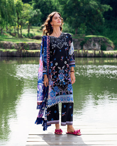 Roheenaz | Garden Veal Printed Lawn 25 |BlackBerry Frost -  Roheenaz Ladies Clothes - Original Designer Dress - House of Maryam