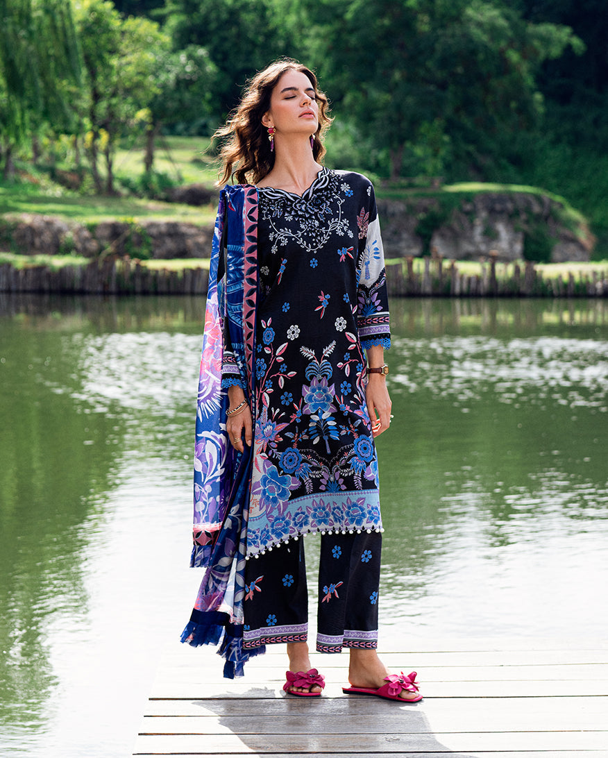 Roheenaz | Garden Veal Printed Lawn 25 |BlackBerry Frost -  Roheenaz Ladies Clothes - Original Designer Dress - House of Maryam