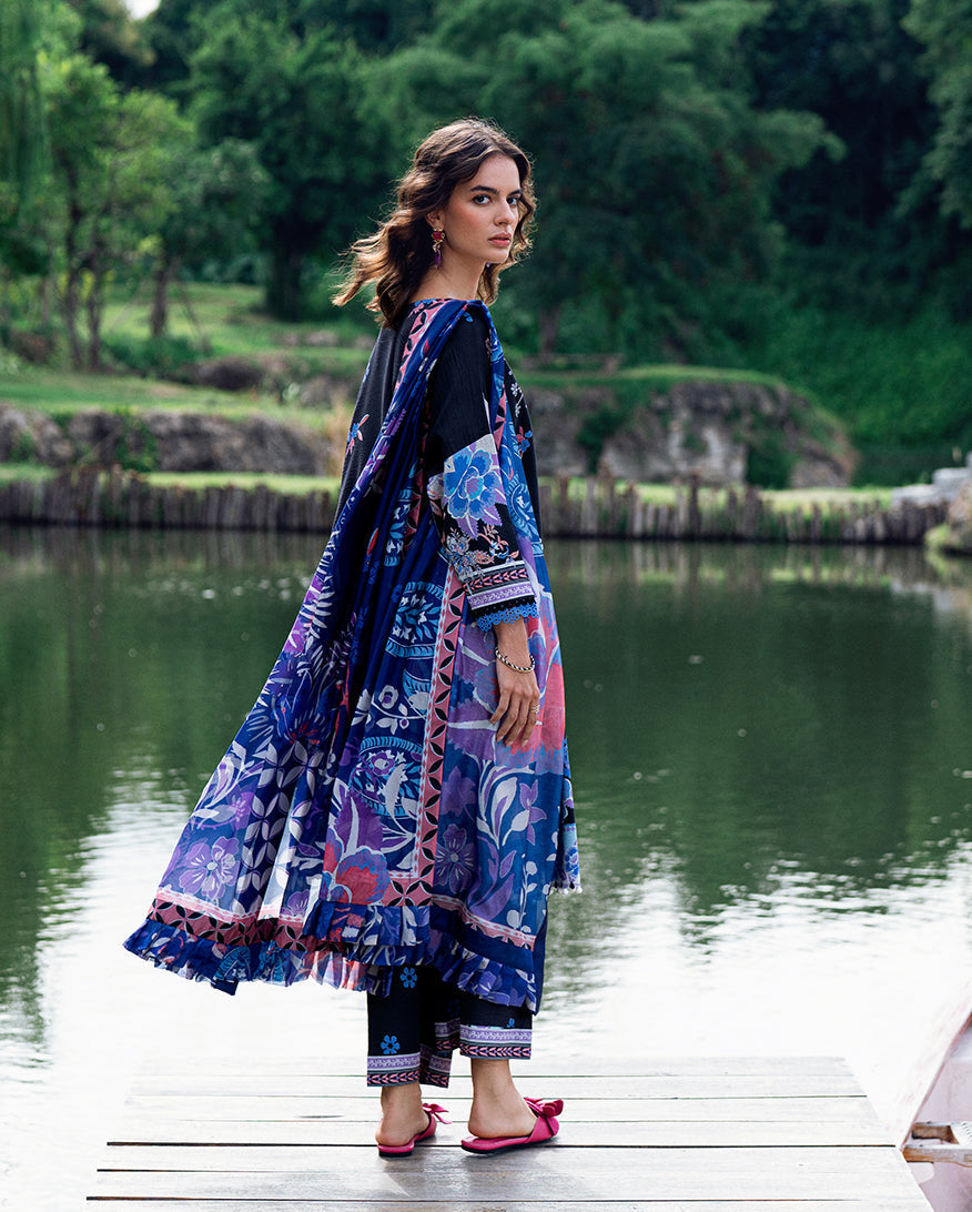 Roheenaz | Garden Veal Printed Lawn 25 |BlackBerry Frost -  Roheenaz Ladies Clothes - Original Designer Dress - House of Maryam
