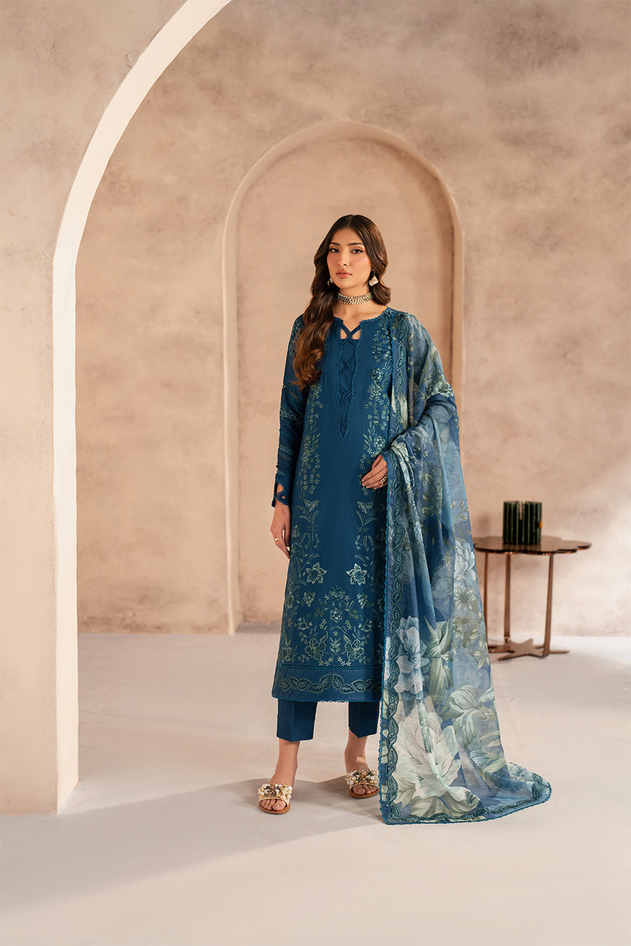 Zarif | Summer Lawn 25 | UNST-LWN-03 MEHMER -  Zarif Ladies Clothes - Original Designer Dress - House of Maryam