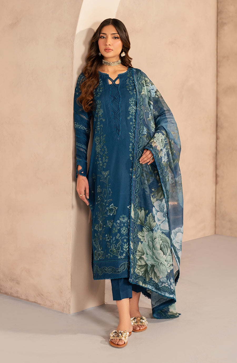 Zarif | Summer Lawn 25 | UNST-LWN-03 MEHMER -  Zarif Ladies Clothes - Original Designer Dress - House of Maryam