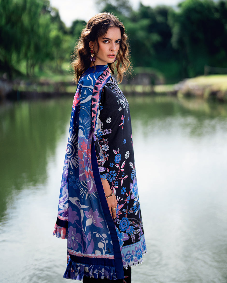 Roheenaz | Garden Veal Printed Lawn 25 |BlackBerry Frost -  Roheenaz Ladies Clothes - Original Designer Dress - House of Maryam
