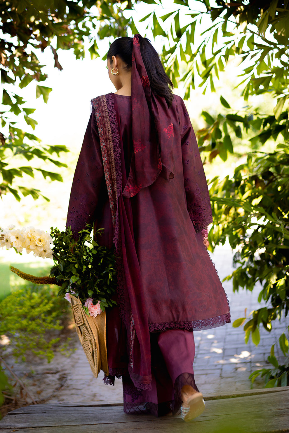 Neeshay | Summer Lines Printkari | CRIMSON -  Neeshay Luxury - Original Designer Dress - House of Maryam