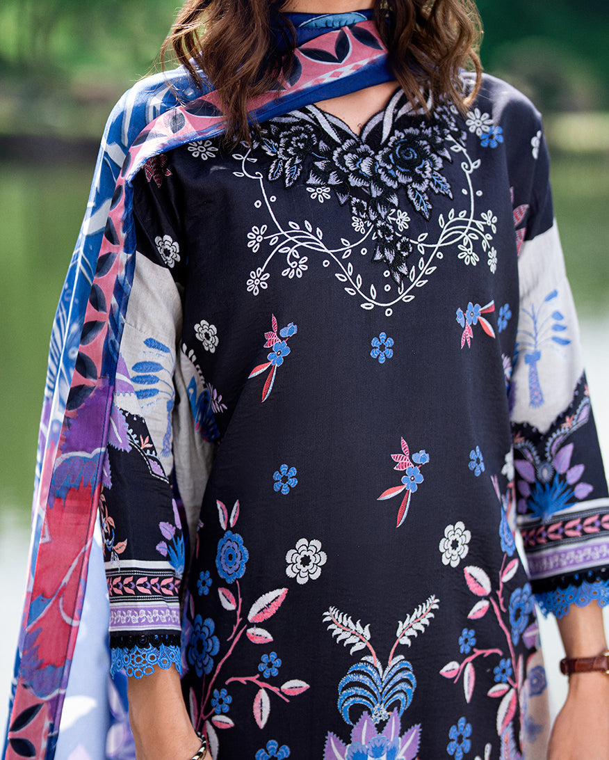 Roheenaz | Garden Veal Printed Lawn 25 |BlackBerry Frost -  Roheenaz Ladies Clothes - Original Designer Dress - House of Maryam