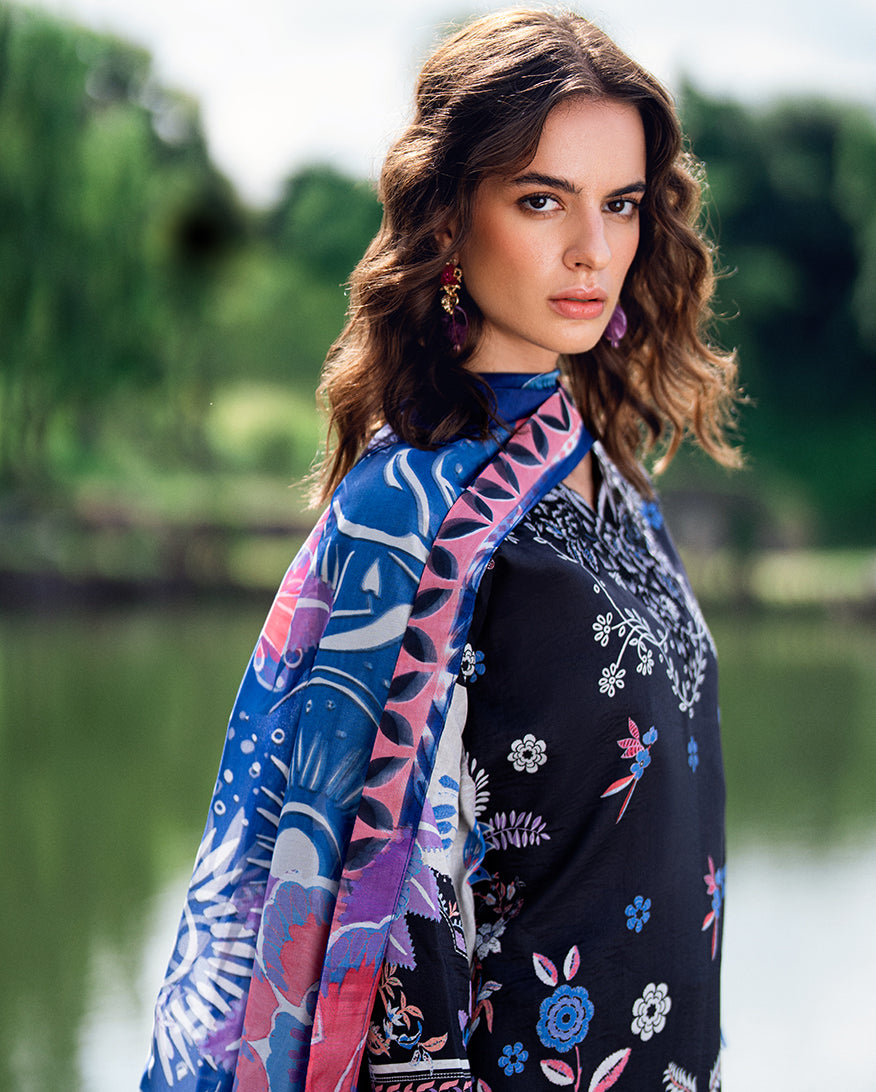 Roheenaz | Garden Veal Printed Lawn 25 |BlackBerry Frost -  Roheenaz Ladies Clothes - Original Designer Dress - House of Maryam