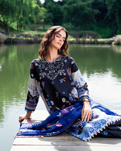 Roheenaz | Garden Veal Printed Lawn 25 |BlackBerry Frost -  Roheenaz Ladies Clothes - Original Designer Dress - House of Maryam