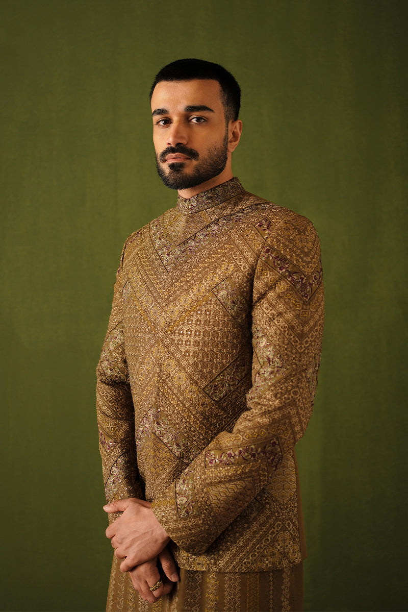 Republic By Omar Farooq | Bandhgala Suit | "Usher" Bandhgala Jacket -  Republic by Omar Farooq Bandhgala Suit - Original Designer Dress - House of Maryam