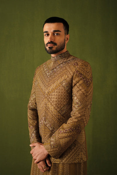 Republic By Omar Farooq | Bandhgala Suit | "Usher" Bandhgala Jacket -  Republic by Omar Farooq Bandhgala Suit - Original Designer Dress - House of Maryam