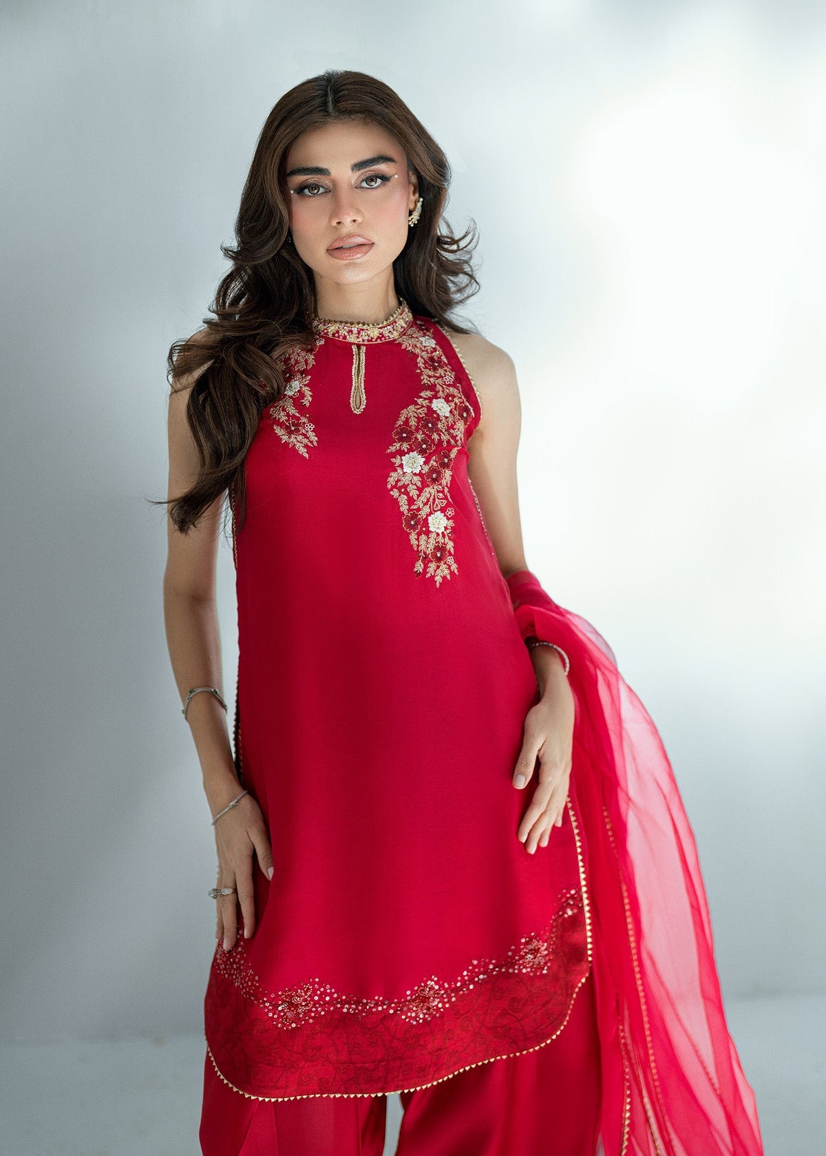 Umsha | Soiree De Rose | Scarlet Smile -  Umsha Ladies Clothes - Original Designer Dress - House of Maryam