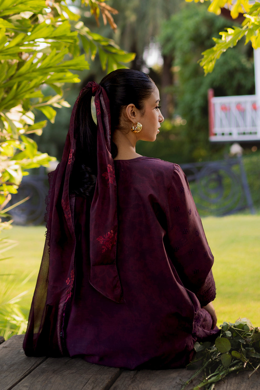 Neeshay | Summer Lines Printkari | CRIMSON -  Neeshay Luxury - Original Designer Dress - House of Maryam