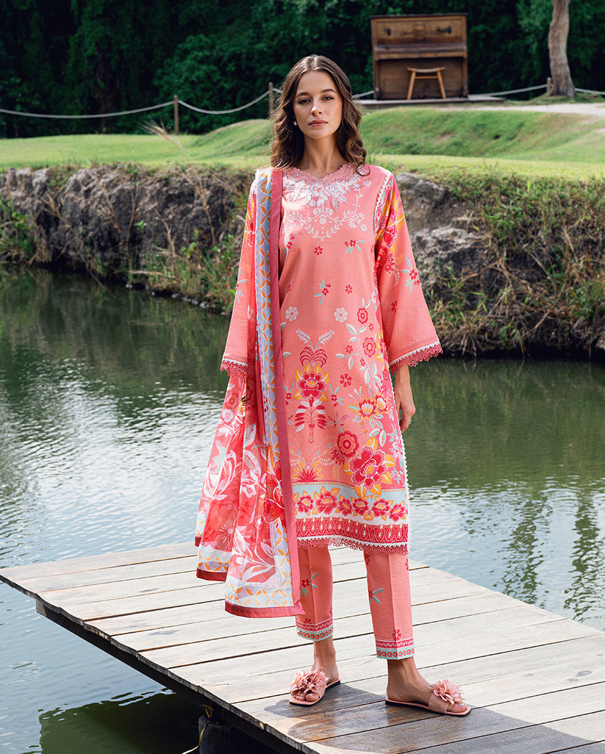 Roheenaz | Garden Veal Printed Lawn 25 | Berry Glint -  Roheenaz Ladies Clothes - Original Designer Dress - House of Maryam