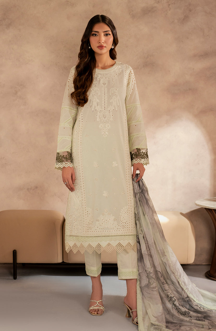 Zarif | Summer Lawn 25 | UNST-LWN-08 ROOHAL -  Zarif Ladies Clothes - Original Designer Dress - House of Maryam