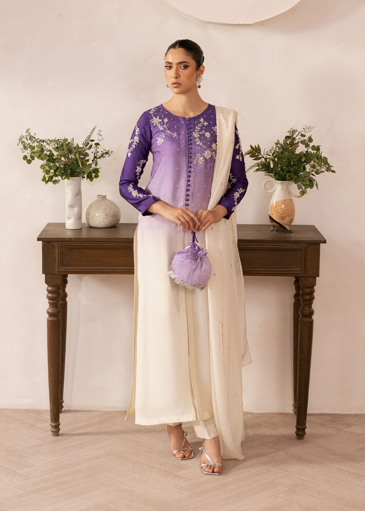 Dastoor | Rania Luxury Pret 25 | Purple Ombre -  Dastoor Ladies Clothes - Original Designer Dress - House of Maryam