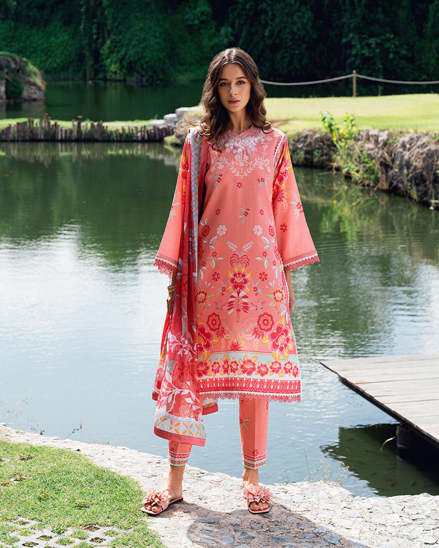 Roheenaz | Garden Veal Printed Lawn 25 | Berry Glint -  Roheenaz Ladies Clothes - Original Designer Dress - House of Maryam