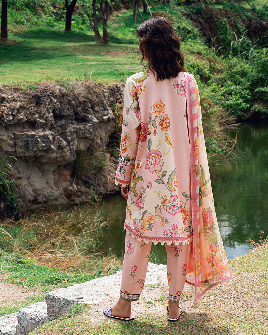 Roheenaz | Garden Veal Printed Lawn 25 |Wildflower fluff