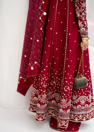 Suffuse Sahar ruby red raw silk pishwas and izaar, photo 2
