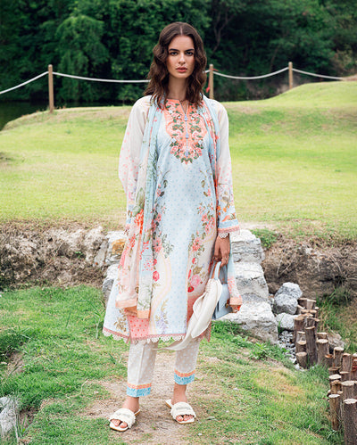 Roheenaz | Garden Veal Printed Lawn 25 | Cloudberey glaze -  Roheenaz Ladies Clothes - Original Designer Dress - House of Maryam