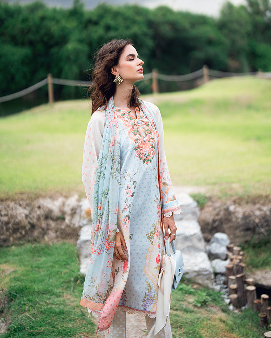 Roheenaz | Garden Veal Printed Lawn 25 | Cloudberey glaze -  Roheenaz Ladies Clothes - Original Designer Dress - House of Maryam