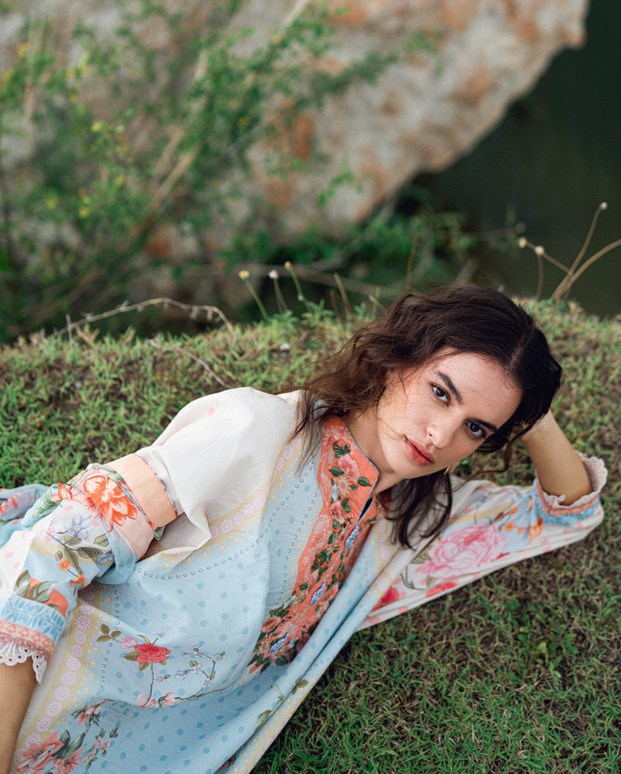 Roheenaz | Garden Veal Printed Lawn 25 | Cloudberey glaze -  Roheenaz Ladies Clothes - Original Designer Dress - House of Maryam
