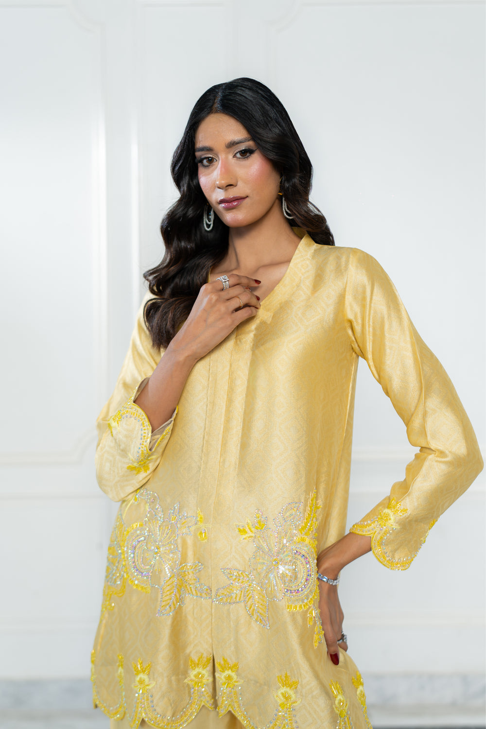 Wahaj M Khan | Lra Eid Collection 26 | Butter Yellow JS, image 4