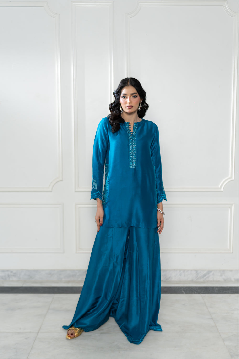 Wahaj M Khan | Lra Eid Collection 26 | Teal Red Rawsilk Set, image 6