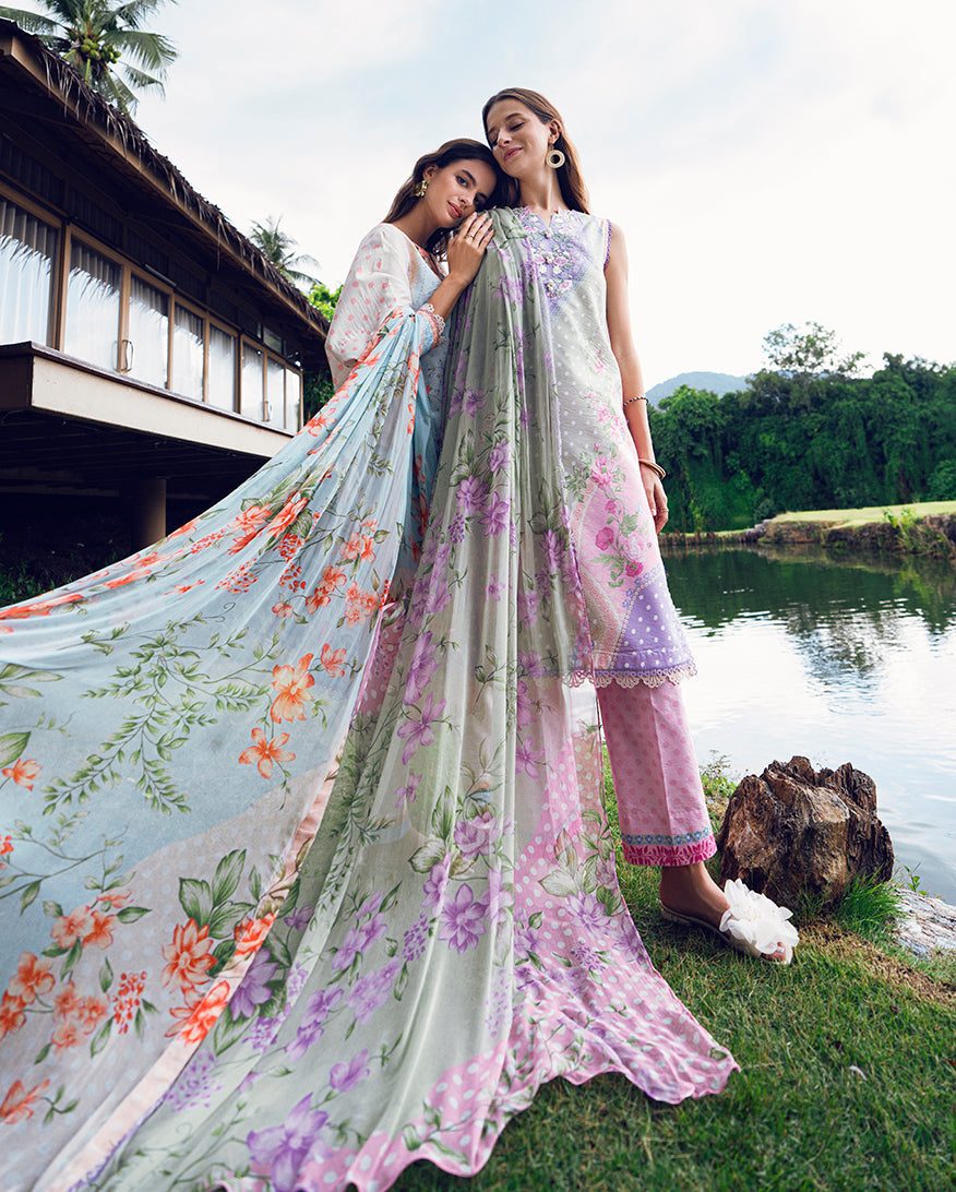 Roheenaz | Garden Veal Printed Lawn 25 | Tulip Sugar -  Roheenaz Ladies Clothes - Original Designer Dress - House of Maryam
