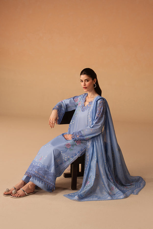 Afrozeh Opaline blue printed lawn suit, photo 4