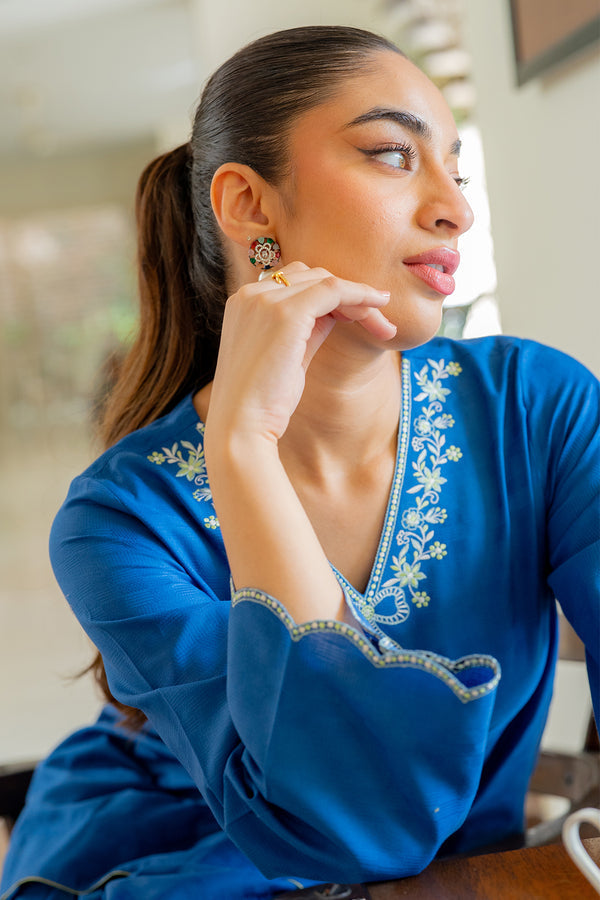 Sahar | Pre Essential Emb Edit | Indigo Edge-3