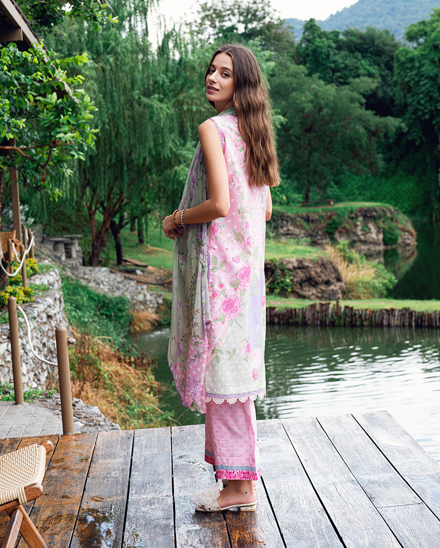 Roheenaz | Garden Veal Printed Lawn 25 | Tulip Sugar -  Roheenaz Ladies Clothes - Original Designer Dress - House of Maryam