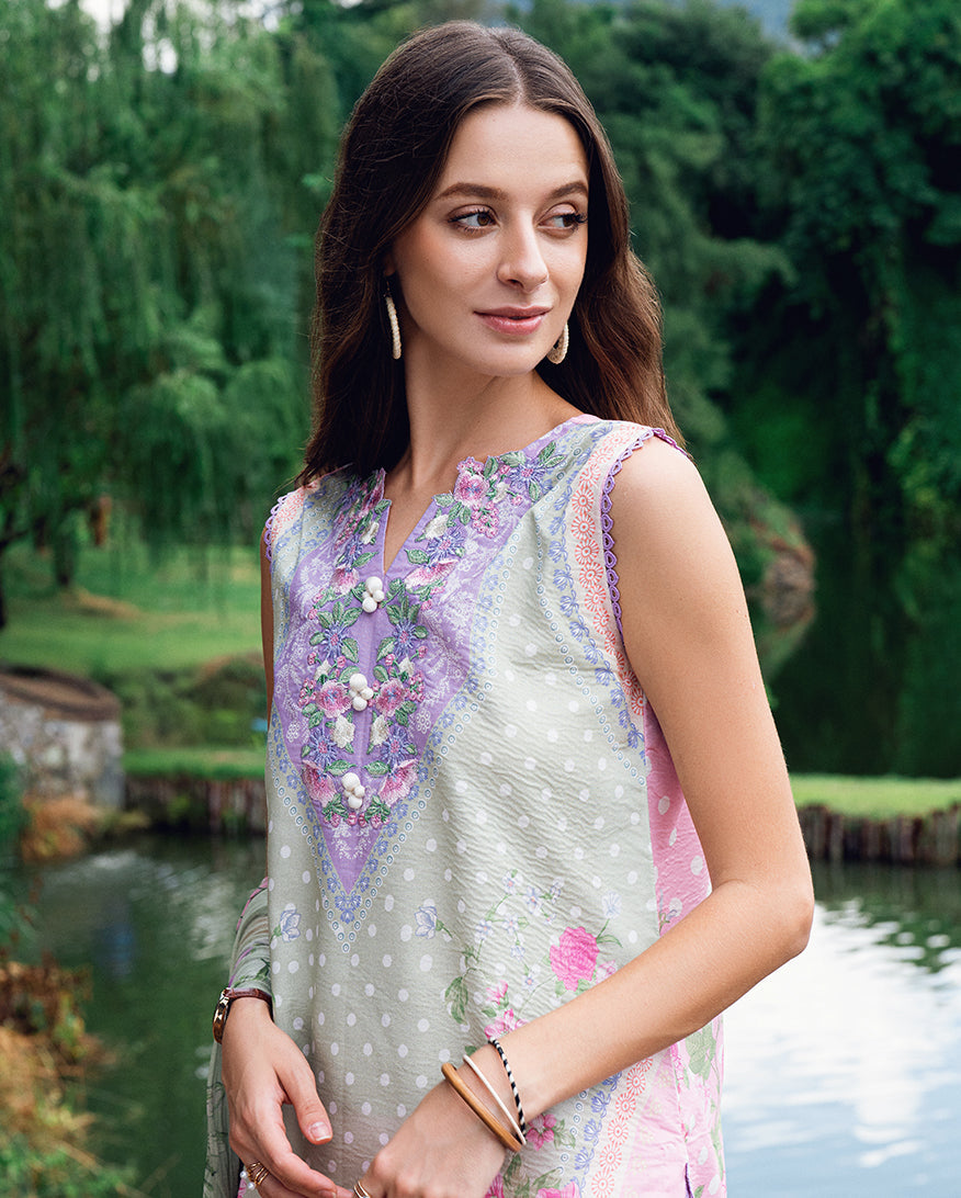 Roheenaz | Garden Veal Printed Lawn 25 | Tulip Sugar -  Roheenaz Ladies Clothes - Original Designer Dress - House of Maryam