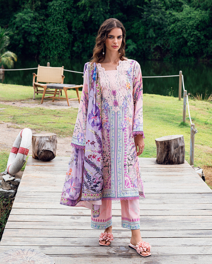 Roheenaz | Garden Veal Printed Lawn 25 |Lilac Dust -  Roheenaz Ladies Clothes - Original Designer Dress - House of Maryam