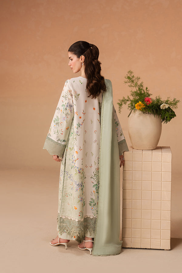Afrozeh Vesperd sage green embroidered lawn suit, photo 2