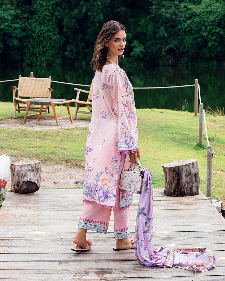 Roheenaz | Garden Veal Printed Lawn 25 |Lilac Dust -  Roheenaz Ladies Clothes - Original Designer Dress - House of Maryam