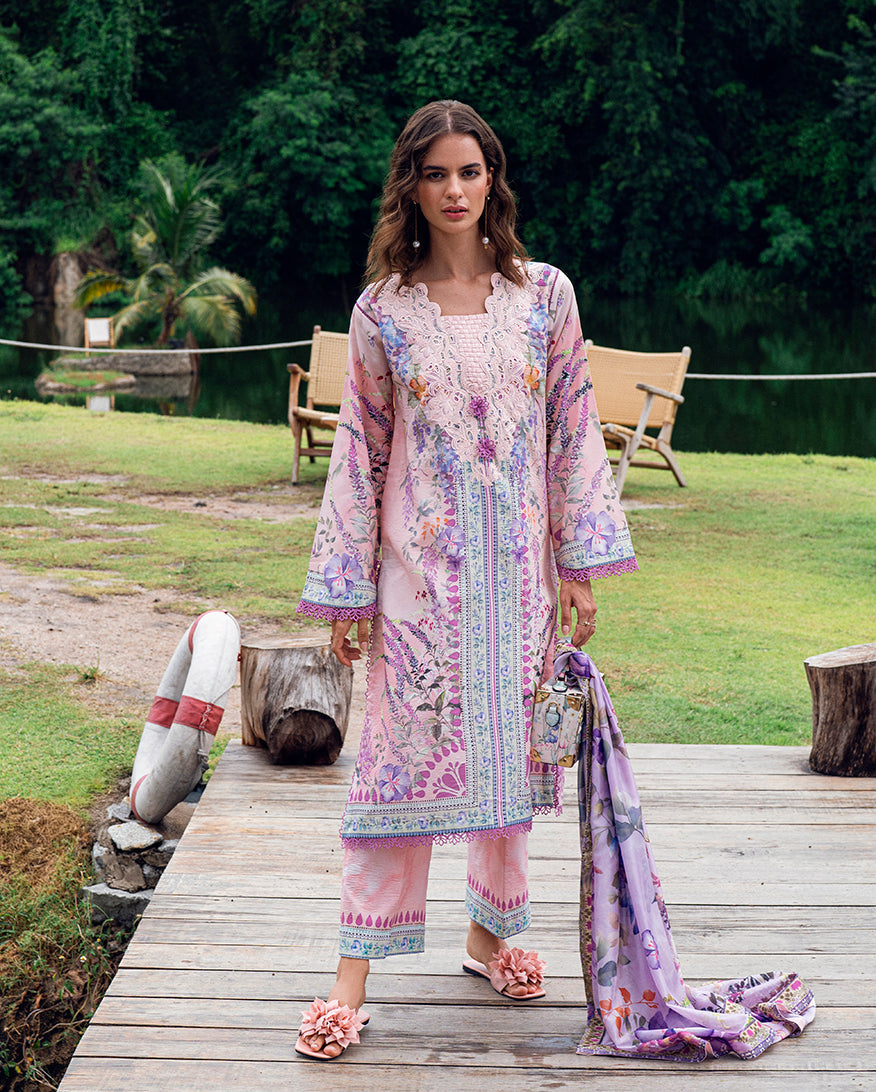 Roheenaz | Garden Veal Printed Lawn 25 |Lilac Dust -  Roheenaz Ladies Clothes - Original Designer Dress - House of Maryam